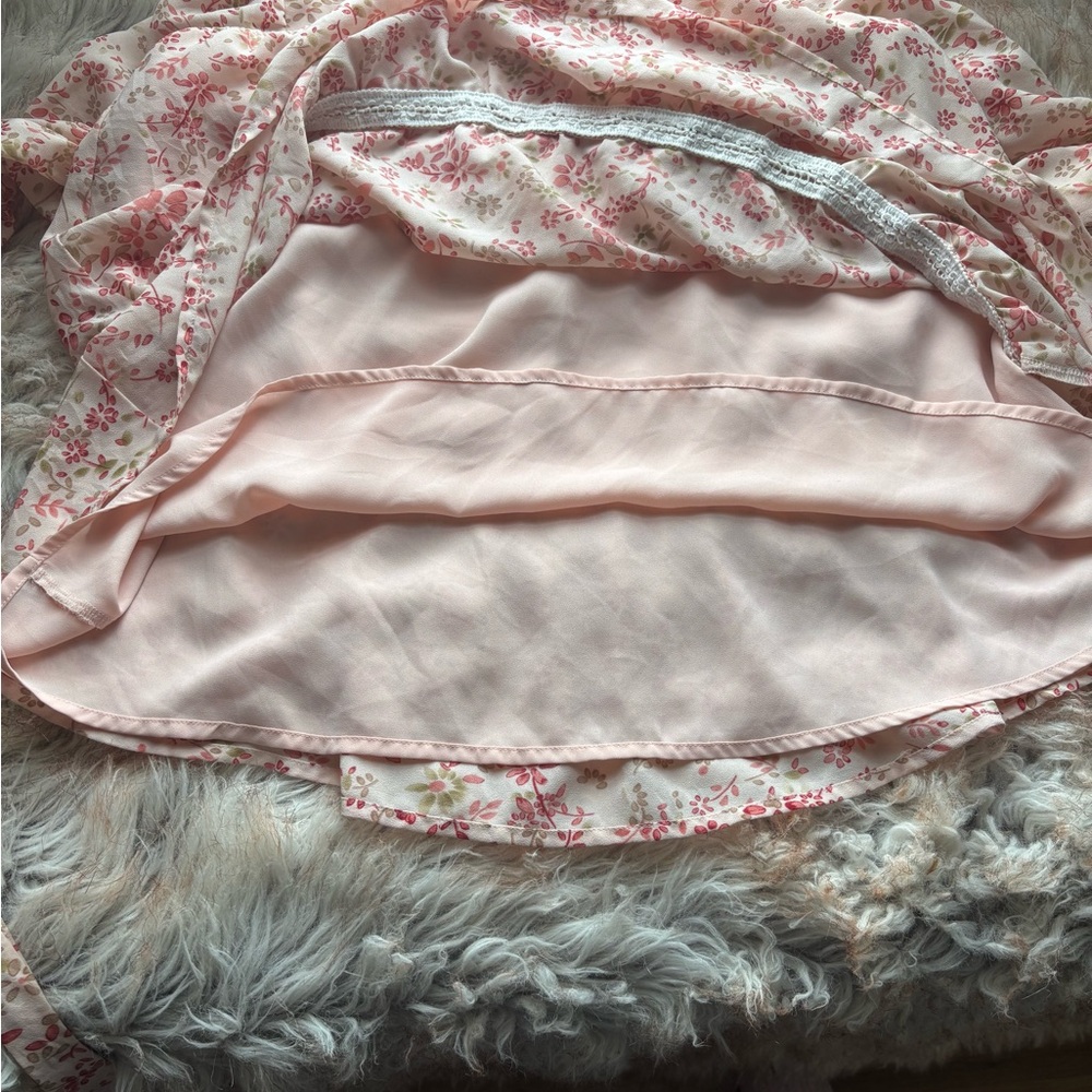For Love & Lemons Pink Floral Crochet-Trim dress - Picture 5 of 6